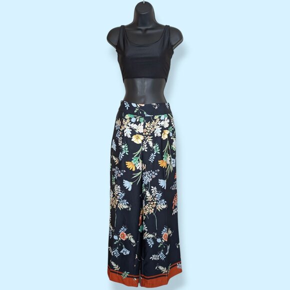 Zara Wide Leg Floral Trousers - Picture 2 of 9